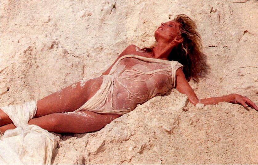 Cathy Lee Crosby on the sand