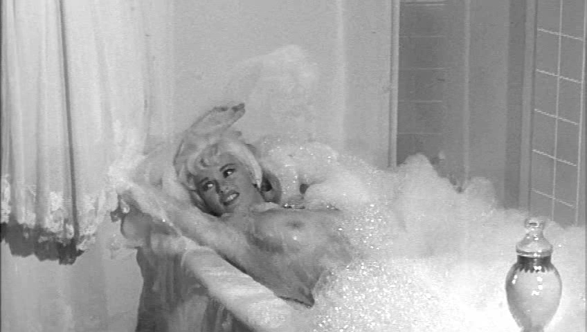 Jayne Mansfield with bubbles all over