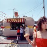 Sigourney Weaver : at the Tail o’ the Pup on La Cienega Boulevard, Los Angeles : photos by Douglas Kirkland, 1983.