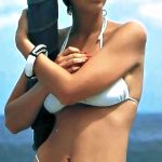 Jamie Lee Curtis in tiny white bikini